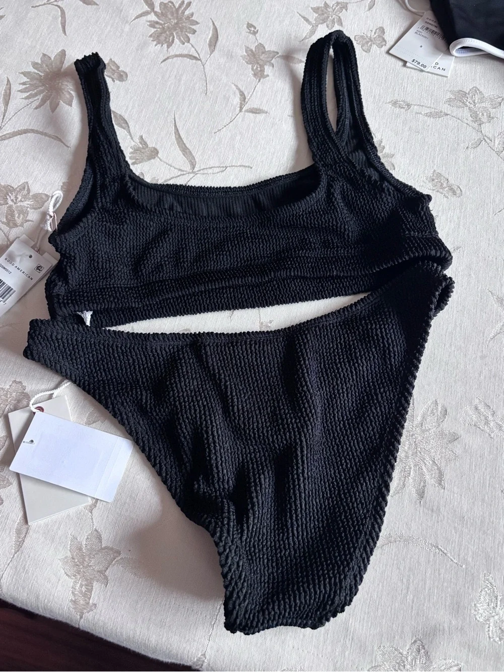 NWT Good American Bathing Suit $350 BUNDLE Small/Medium Bikini Bottoms and Tops